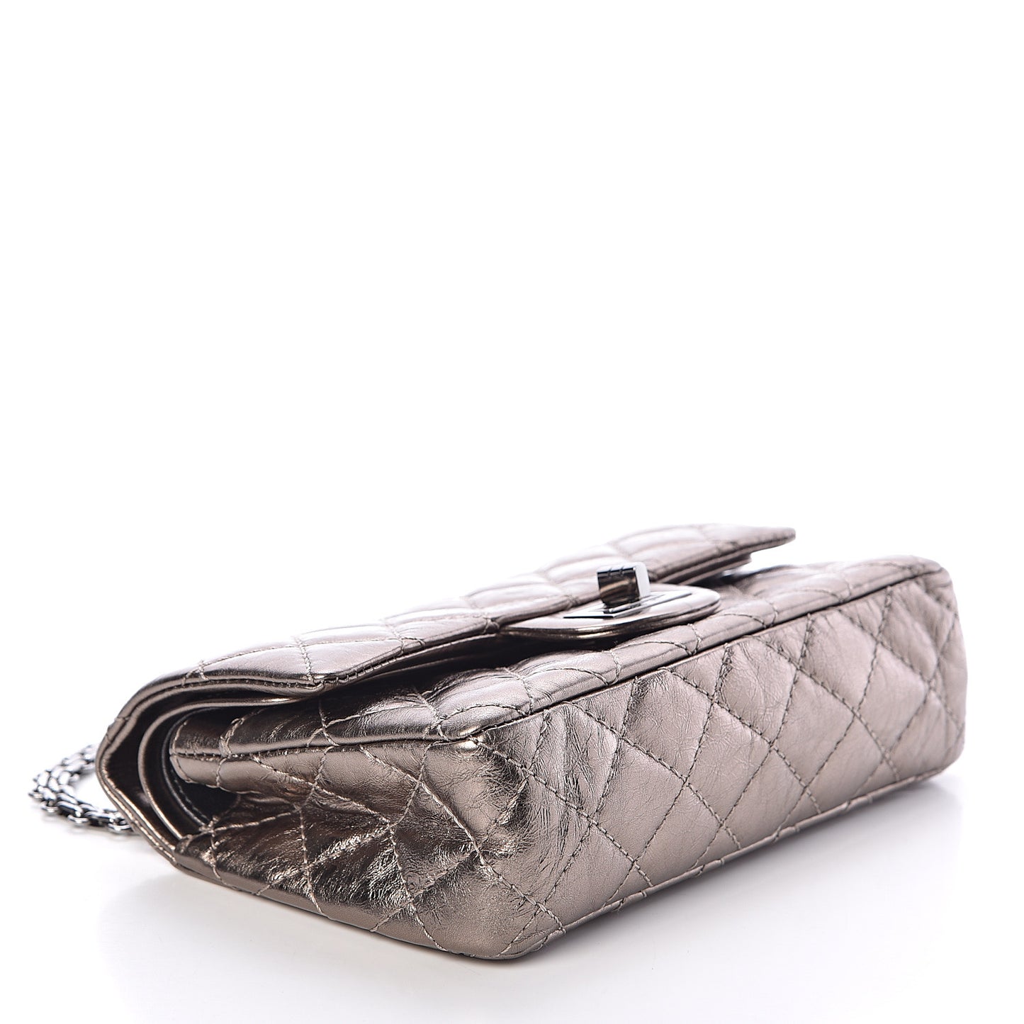 Metallic Aged Calfskin 2.55 Reissue 224 Flap Pewter