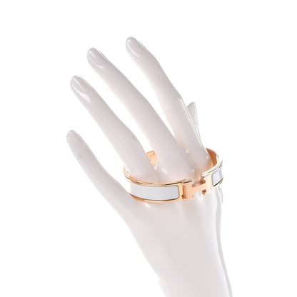 Hermes Enamel Narrow Clic Clac H Bracelet PM White 2 of 4