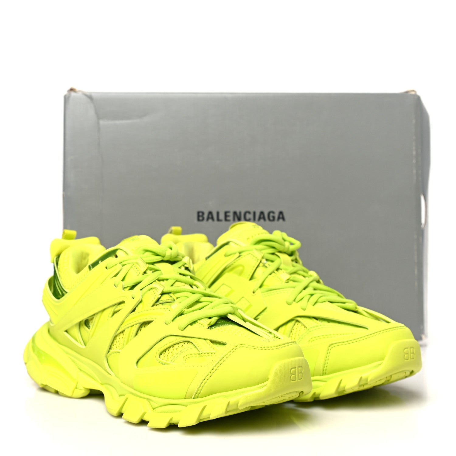 Balenciaga Mesh Rubber Mens Track Sneakers 41 Acid Lime 10 of 10