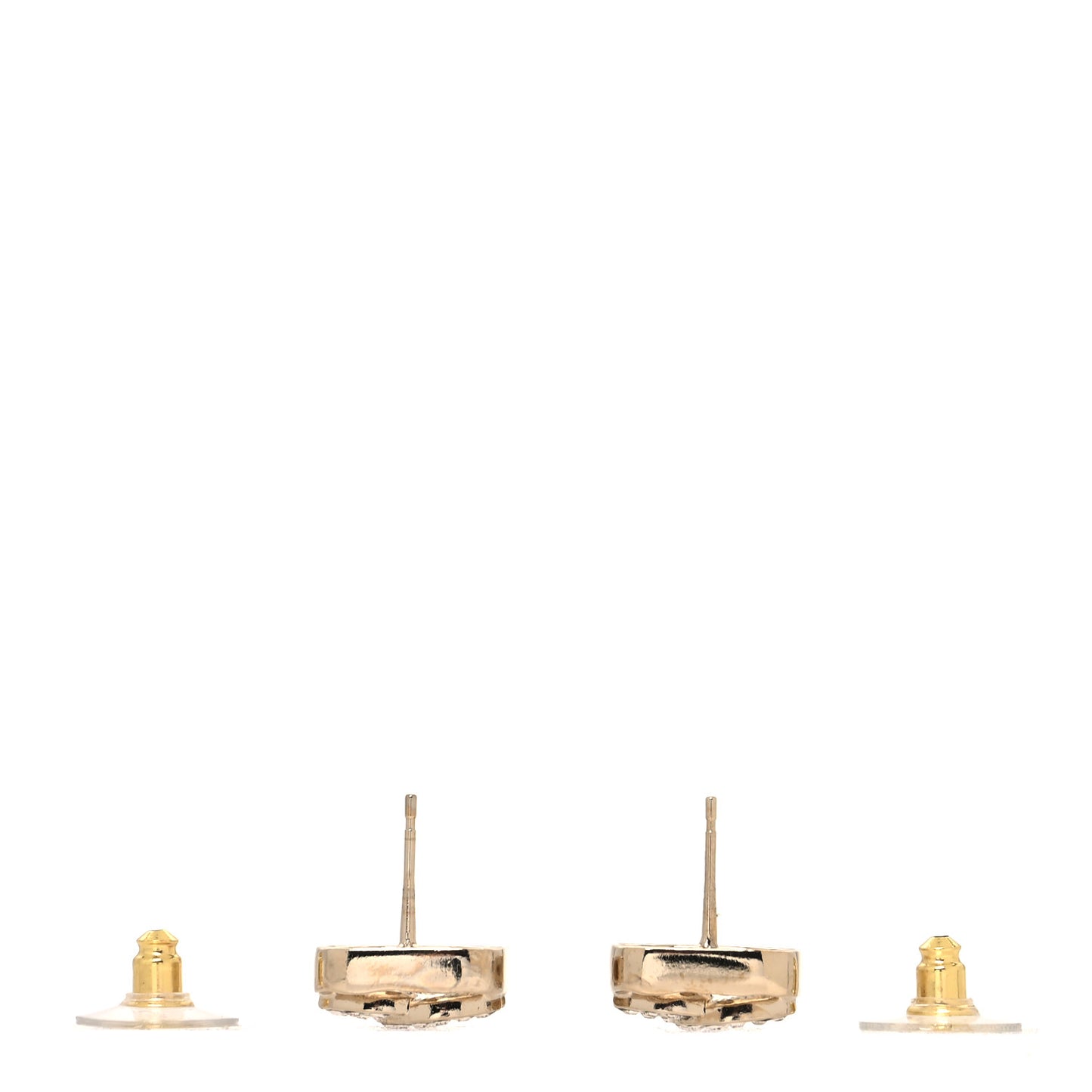 Crystal Square CC Earrings Gold
