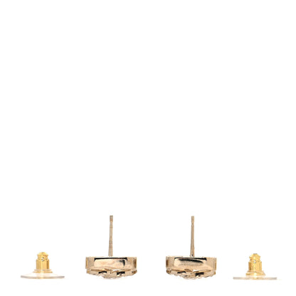 Chanel Crystal Square CC Earrings Gold 3 of 4