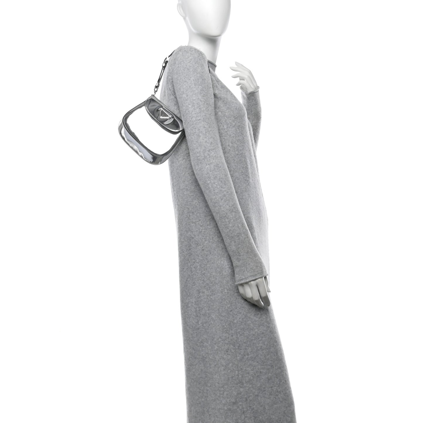 Spazzolato Mini Cleo Flap Adjustable Strap Shoulder Bag Silver