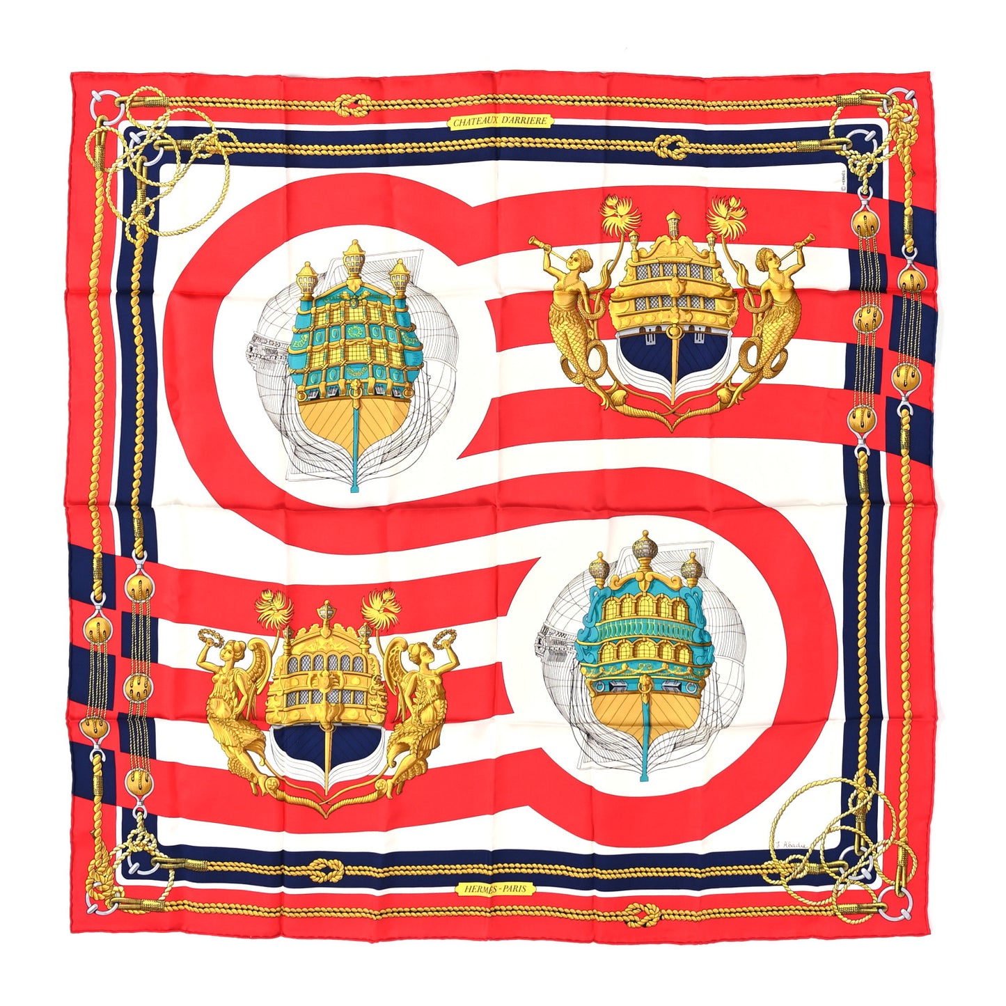 Silk Chateaux D' Arriere Scarf 90