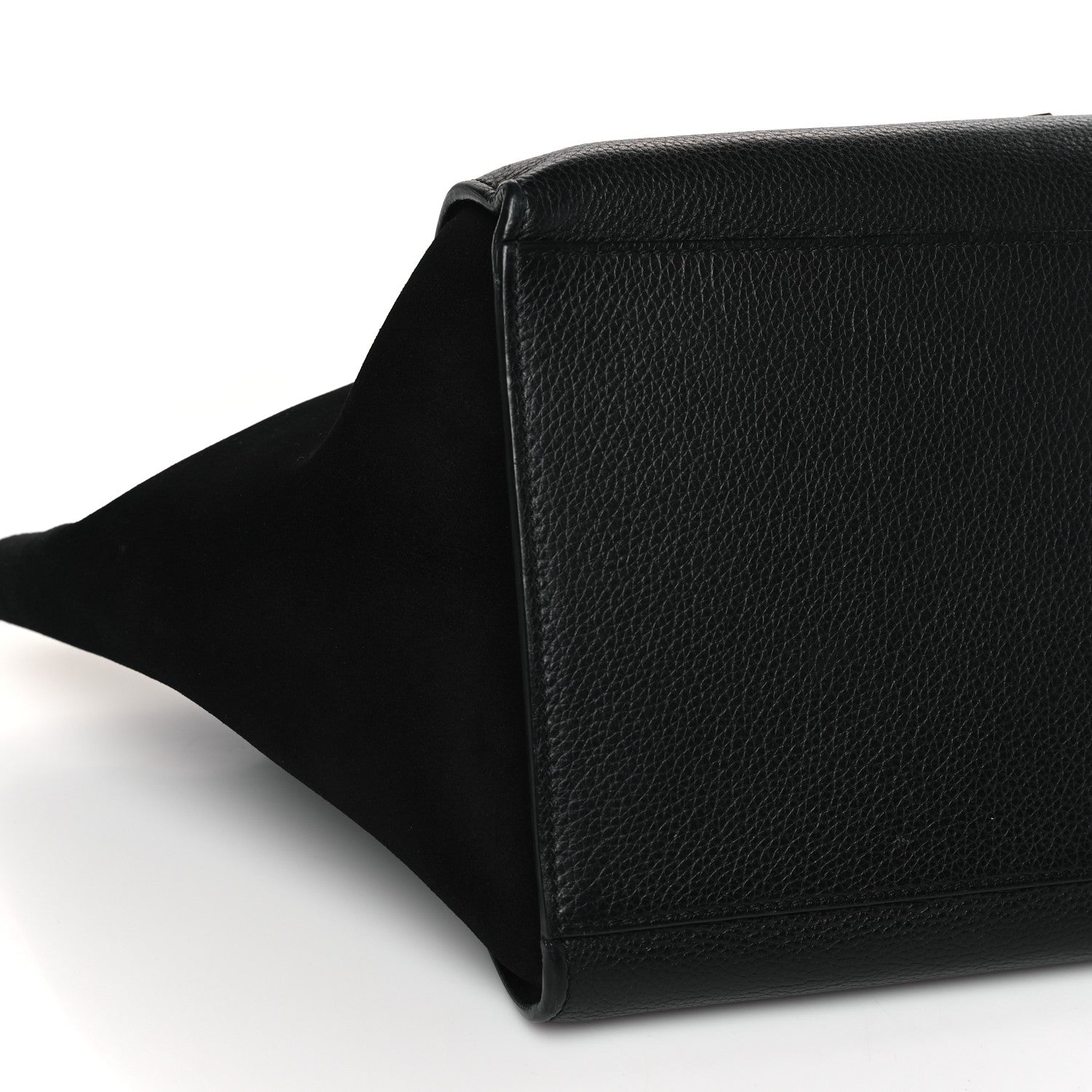 Celine Drummed Calfskin Suede Medium Trapeze Black 7 of 8