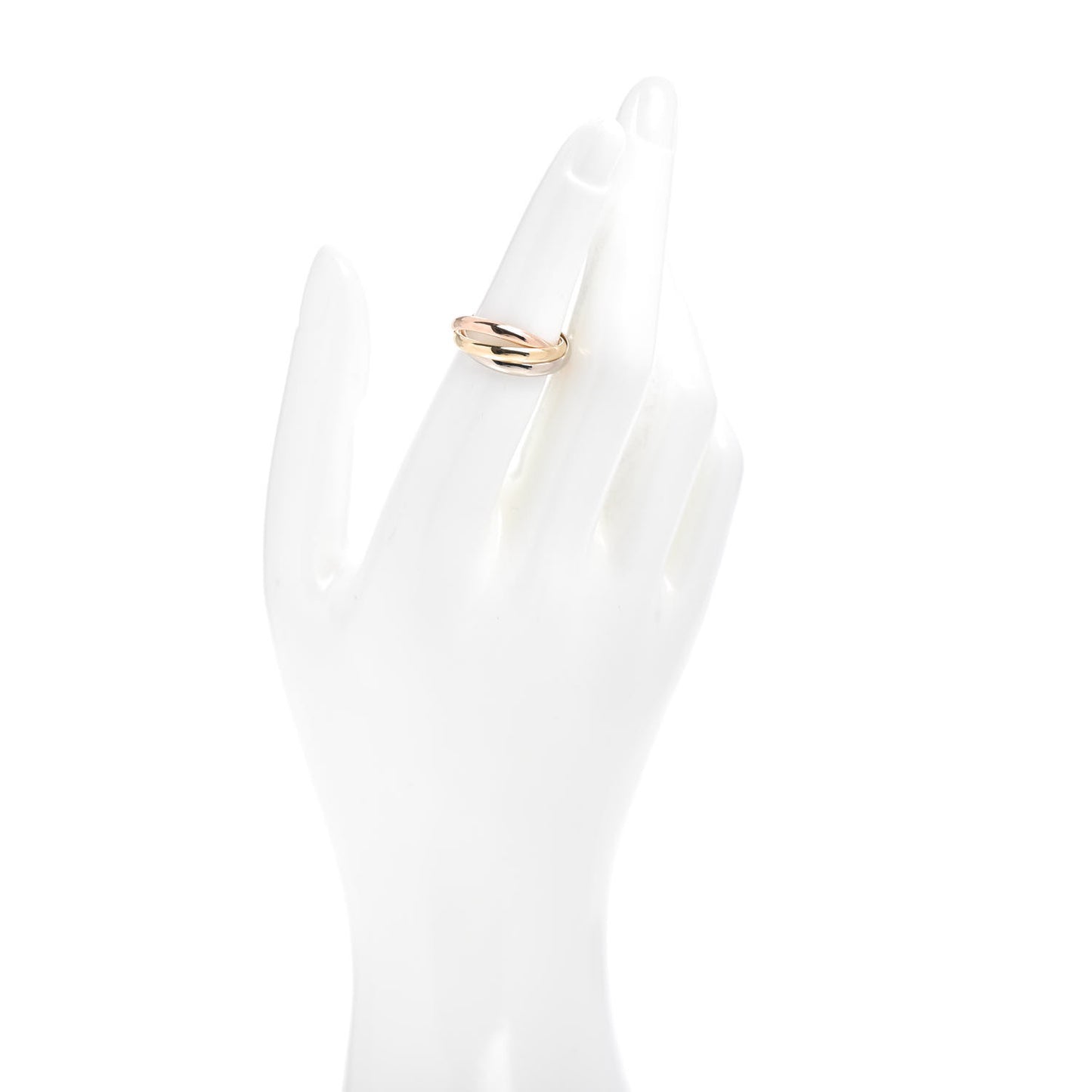 18K Pink Yellow White Gold Small Trinity Ring 52 6