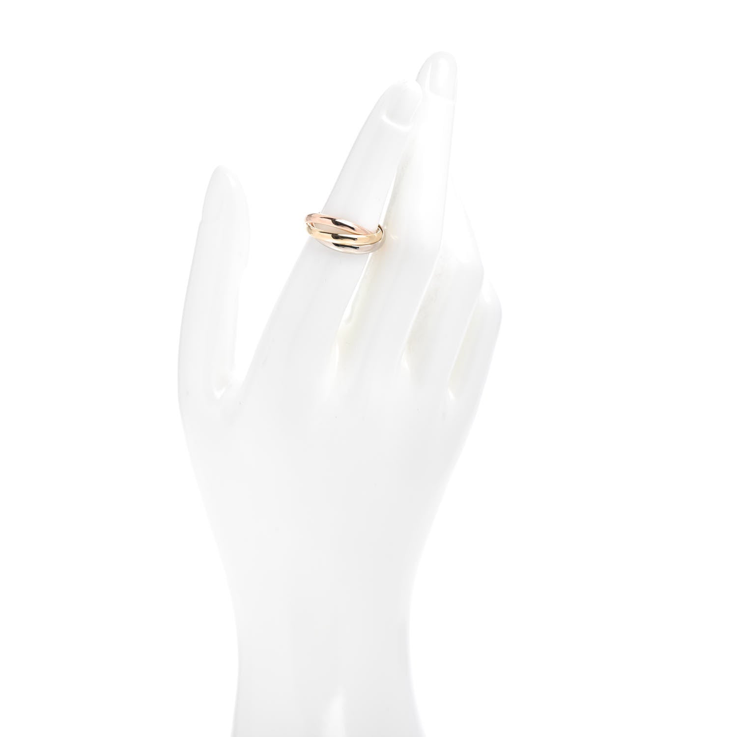 Cartier 18K Pink Yellow White Gold Small Trinity Ring 52 6 2 of 4