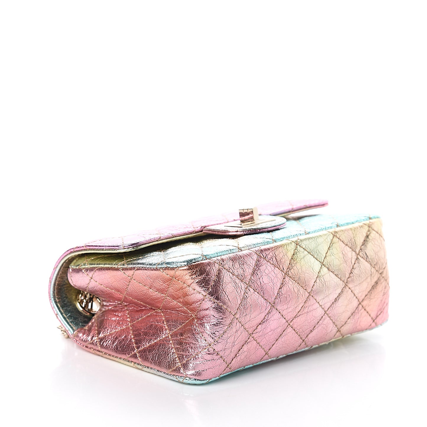 Metallic Goatskin Quilted Mini 2.55 Reissue Flap Multicolor