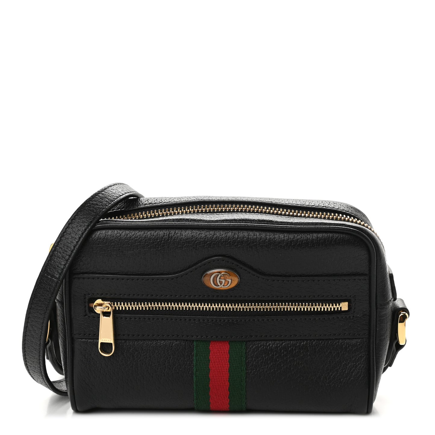 Calfskin Web Mini Ophidia Shoulder Bag Black
