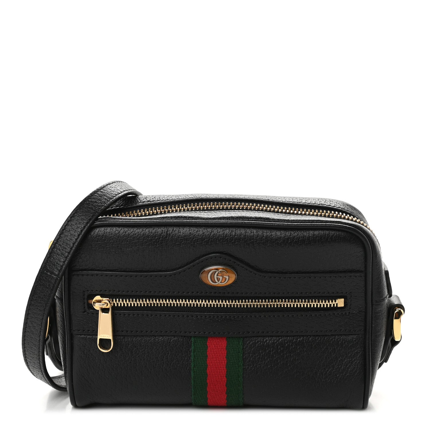 Gucci Calfskin Web Mini Ophidia Shoulder Bag Black 1 of 9