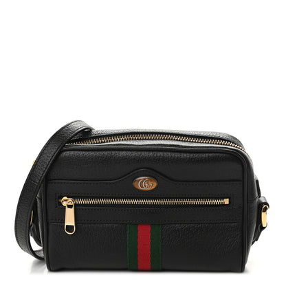 Gucci Calfskin Web Mini Ophidia Shoulder Bag Black 1 of 9