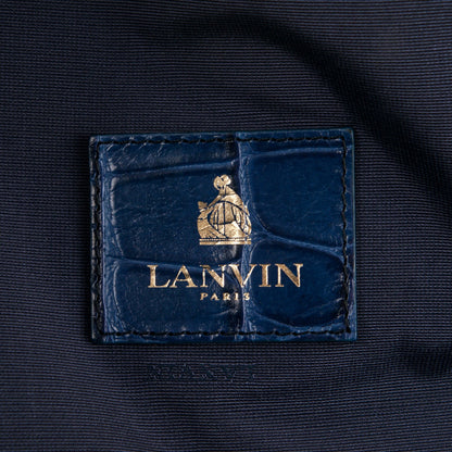 Lanvin Calfskin Crocodile Embossed Moon River Tote Marine 6 of 9