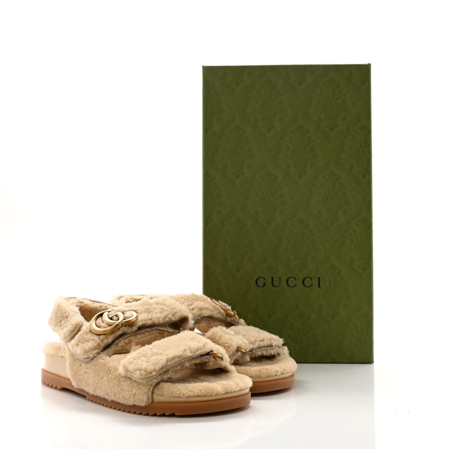 Merino Wool Interlocking G Dad Sandals 37.5 Butterscotch