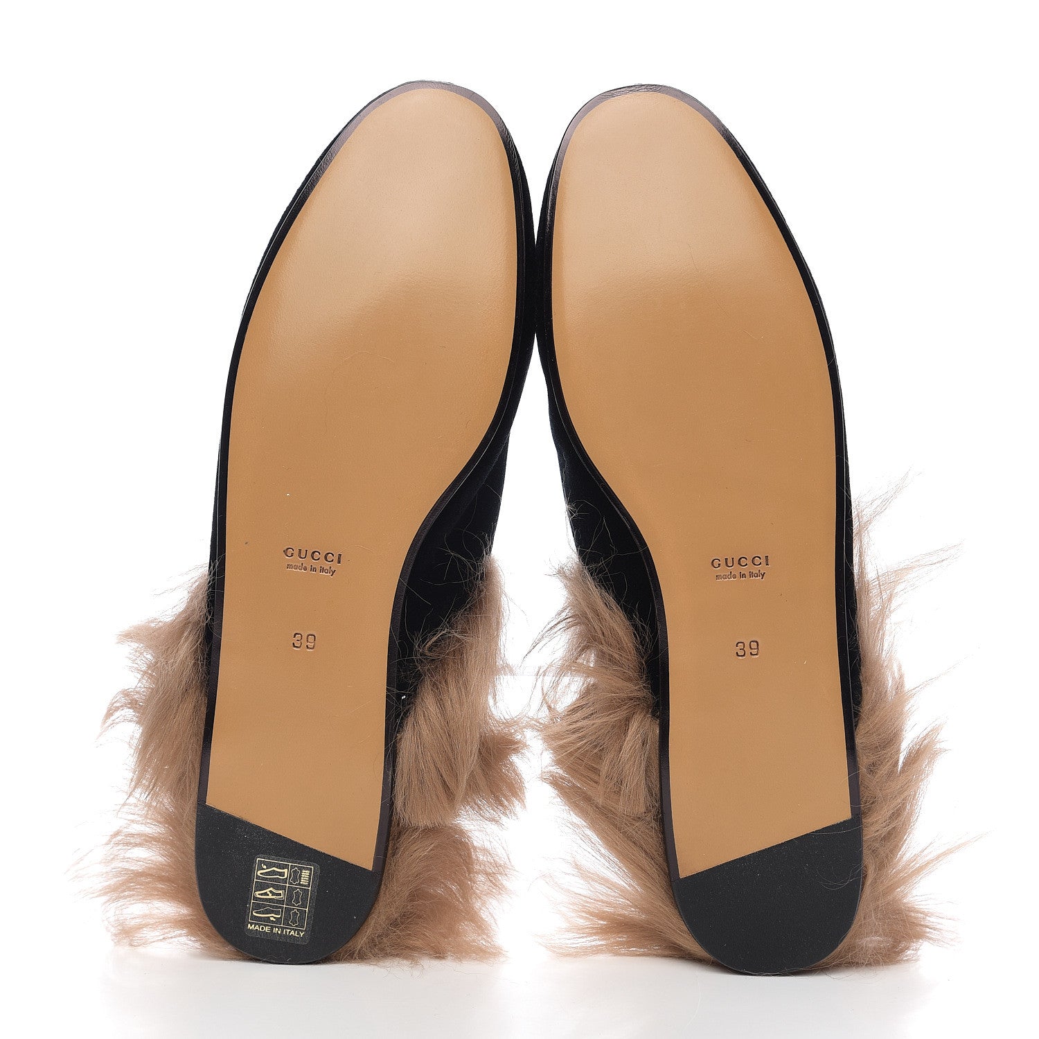 Gucci Velvet Fur Womens Princetown Slippers 39 Black 6 of 8