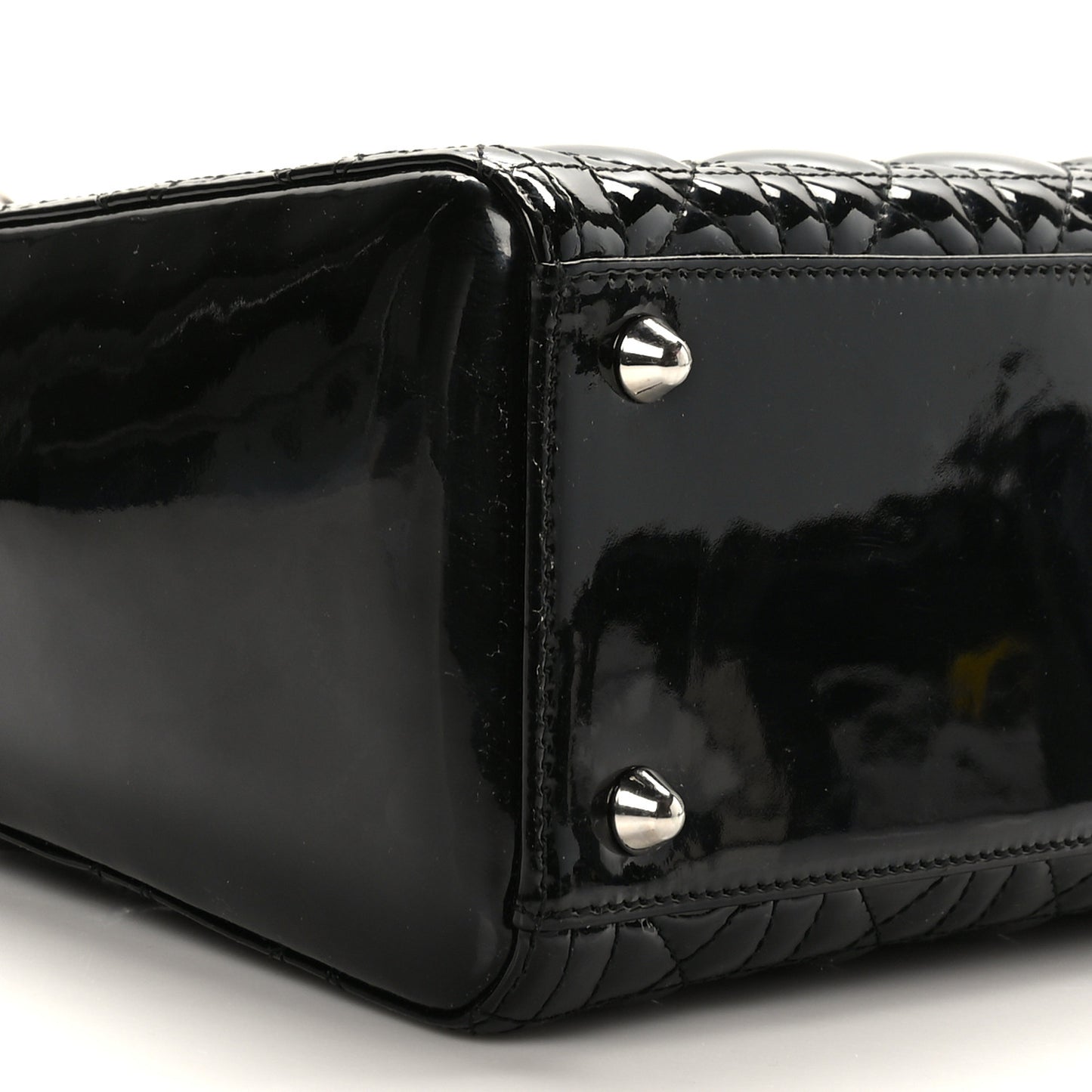 Patent Cannage Large Lady Dior Black