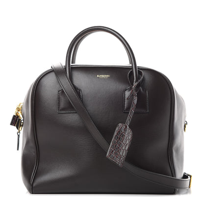 Burberry Smooth Calfskin Medium Cube Bowling Bag Dark Brown 1 of 14