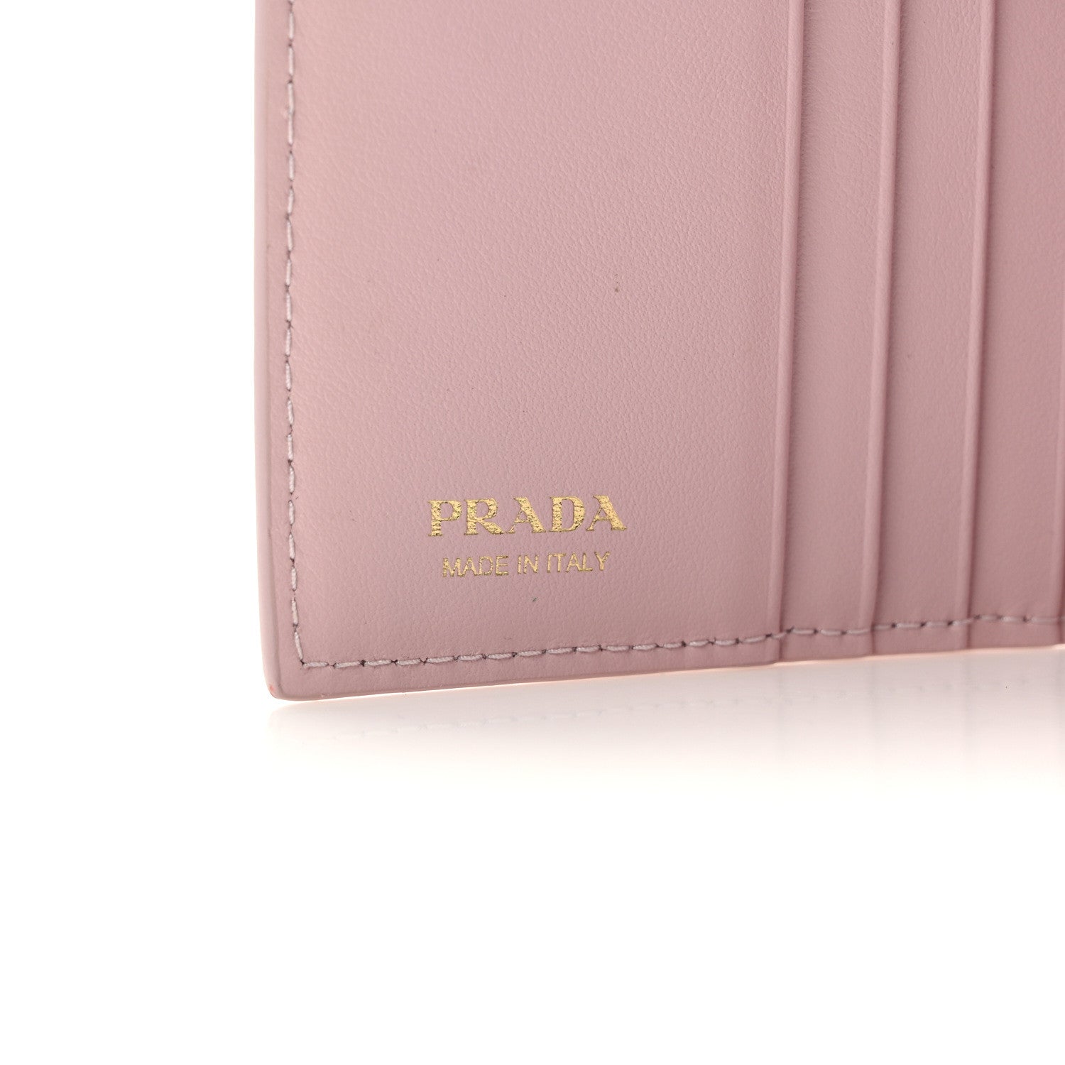 Prada Saffiano Small Triangle Bi-Fold Tab Wallet Alabastro 6 of 9