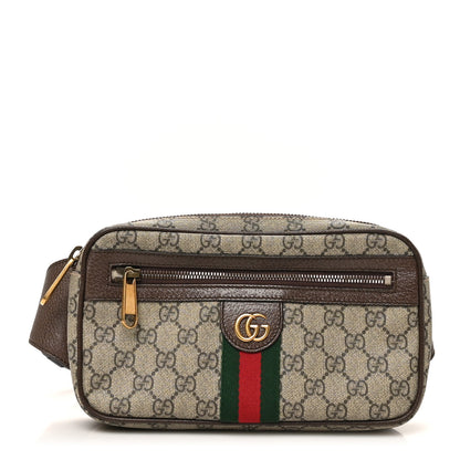 Gucci Soft GG Supreme Monogram Medium Ophidia Belt Bag Dark Brown 1 of 10