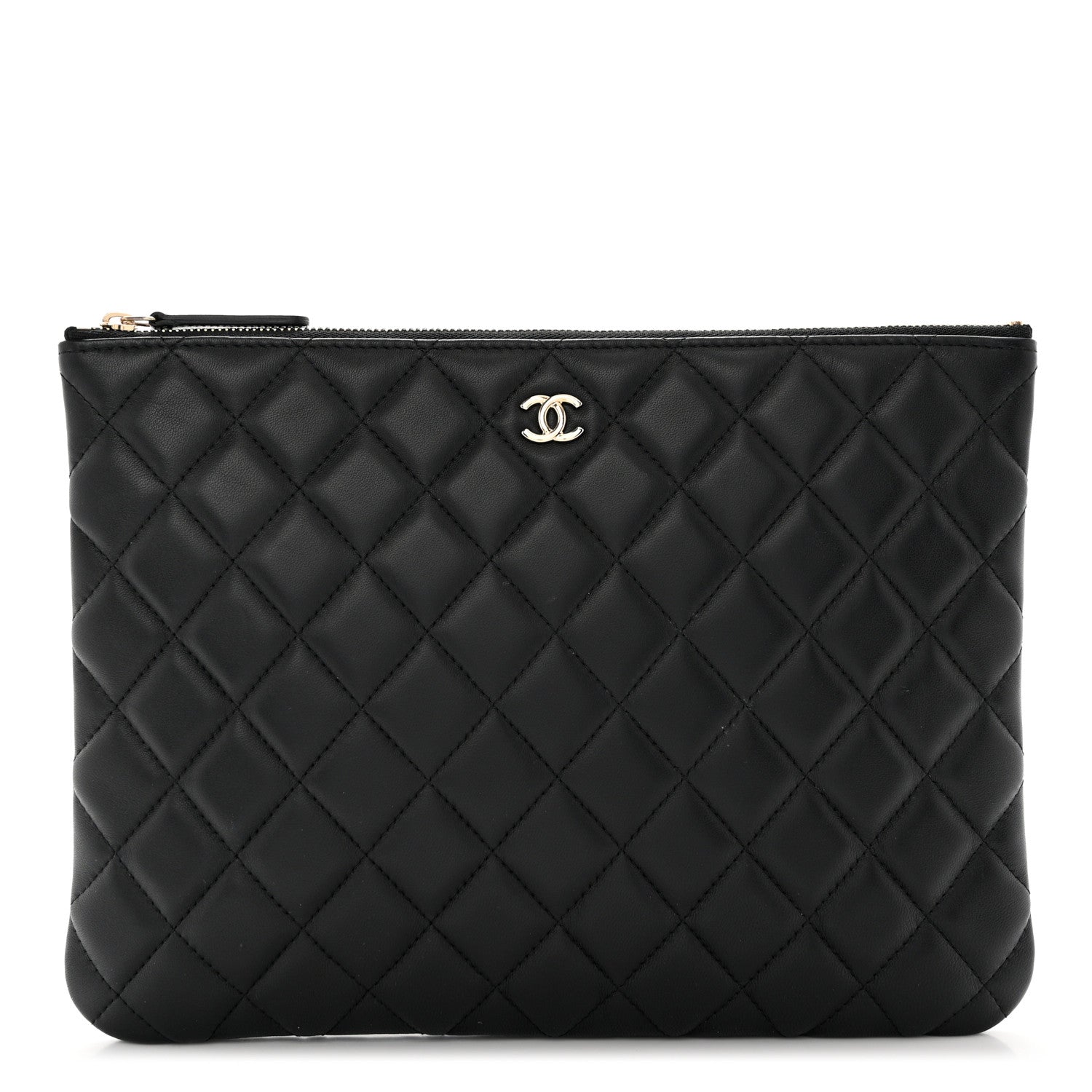Chanel Lambskin Quilted Medium Cosmetic Case Black 1 of 7