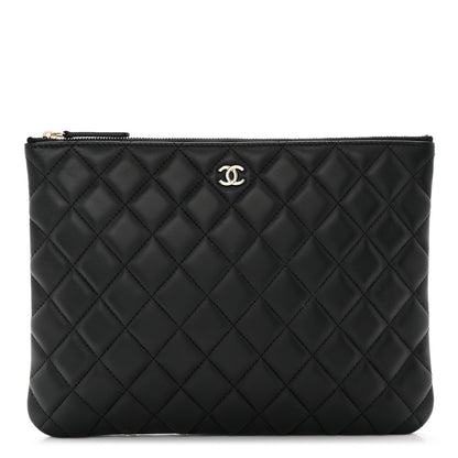 Chanel Lambskin Quilted Medium Cosmetic Case Black 1 of 7