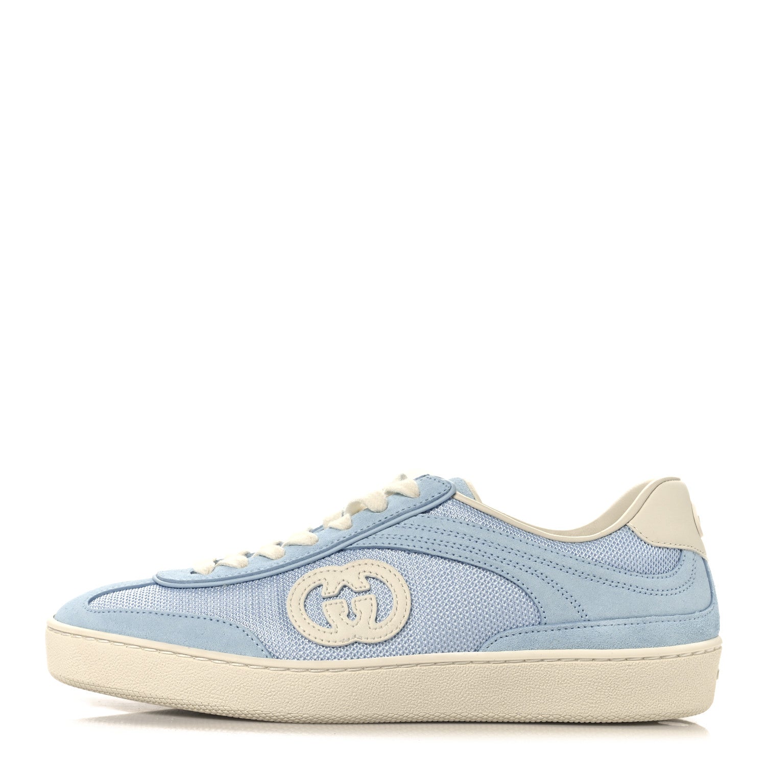 Gucci Suede Mesh Womens G75 Sneakers 36 Blue 1 of 10