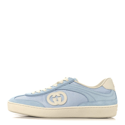 Gucci Suede Mesh Womens G75 Sneakers 36 Blue 1 of 10