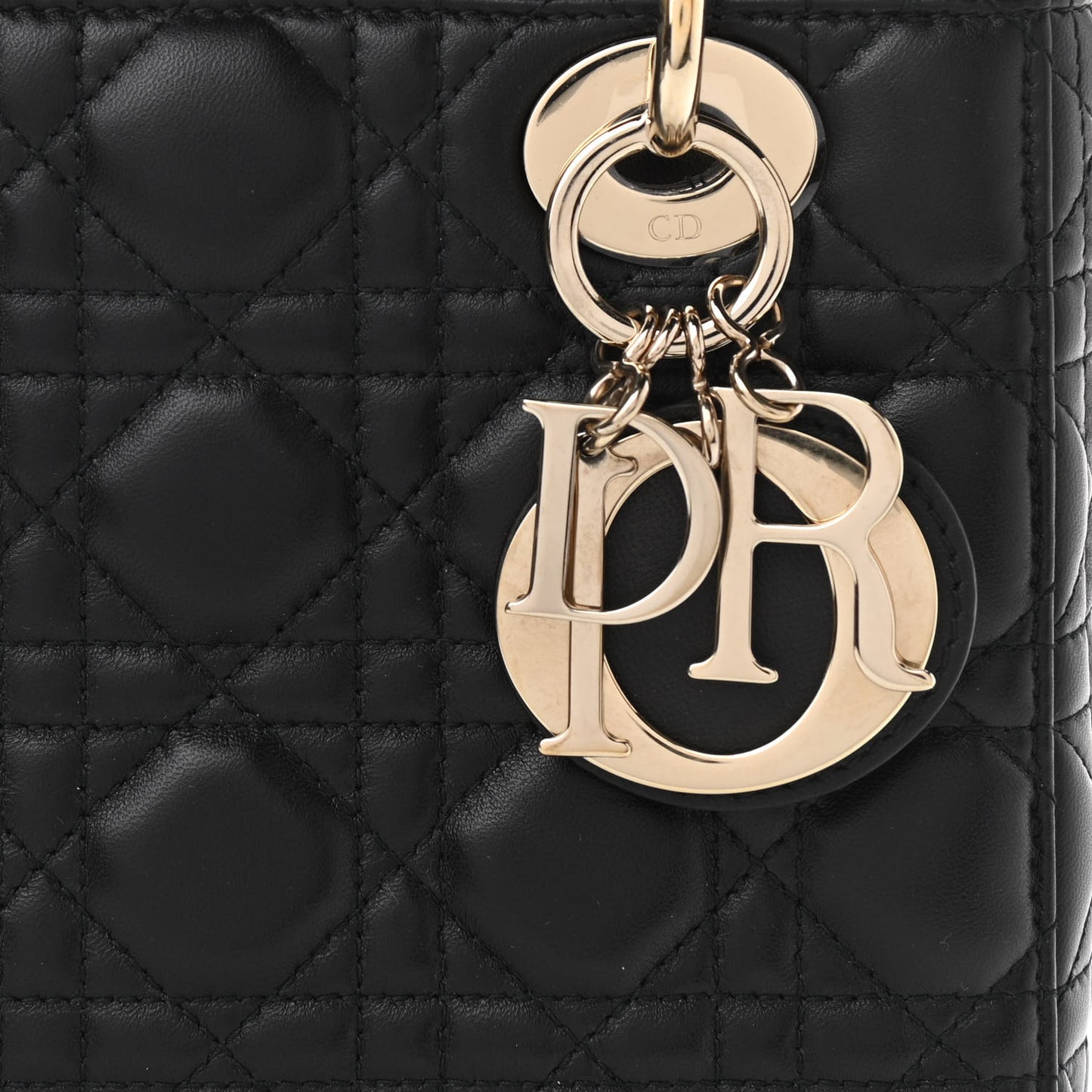 Lambskin Cannage Small Lucky Badges My Lady Dior Black