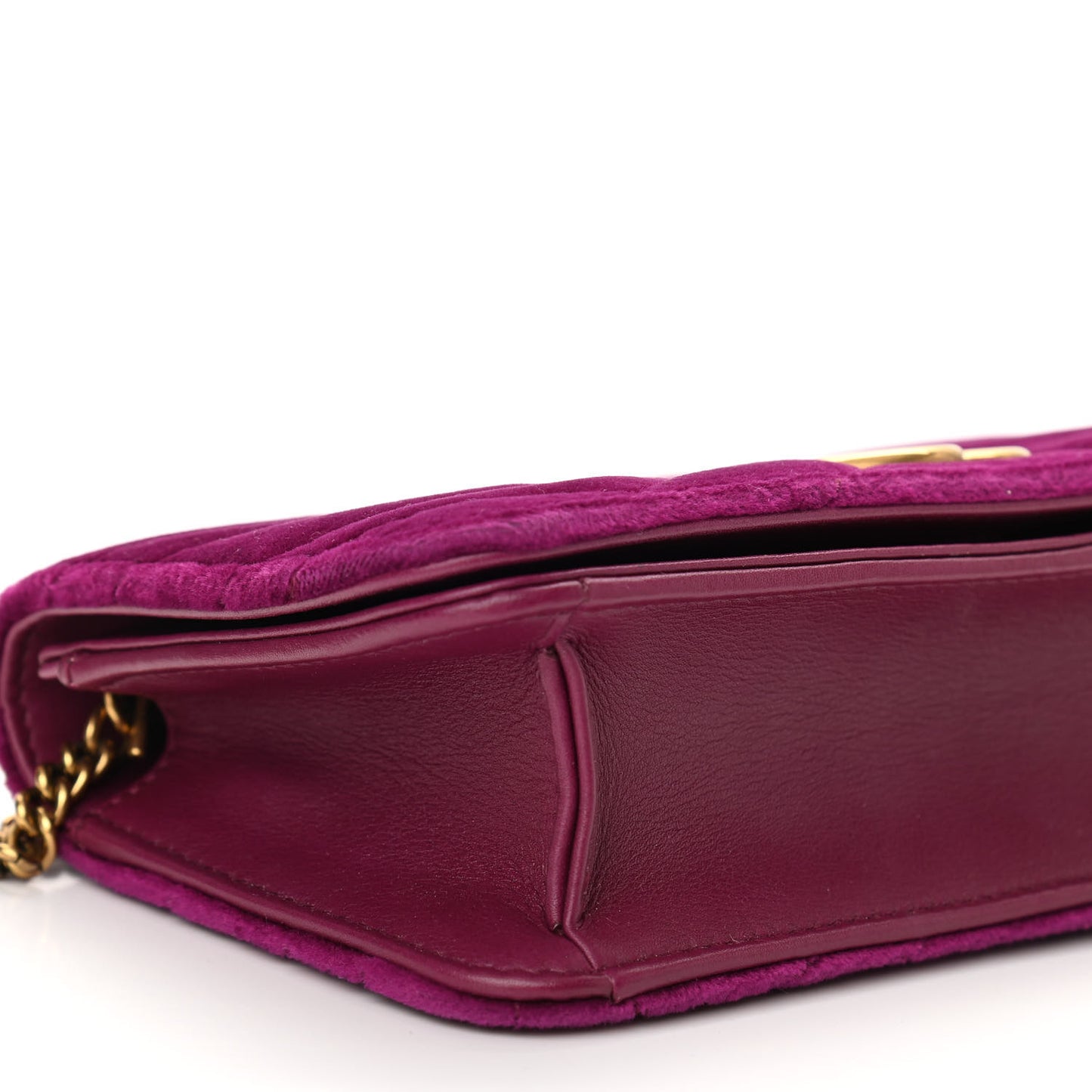Velvet Matelasse GG Marmont Mini Bag Fuchsia Violet Cyclamen