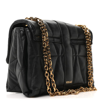 Versace Nappa Quilted Kleio Shoulder Bag Black 3 of 10