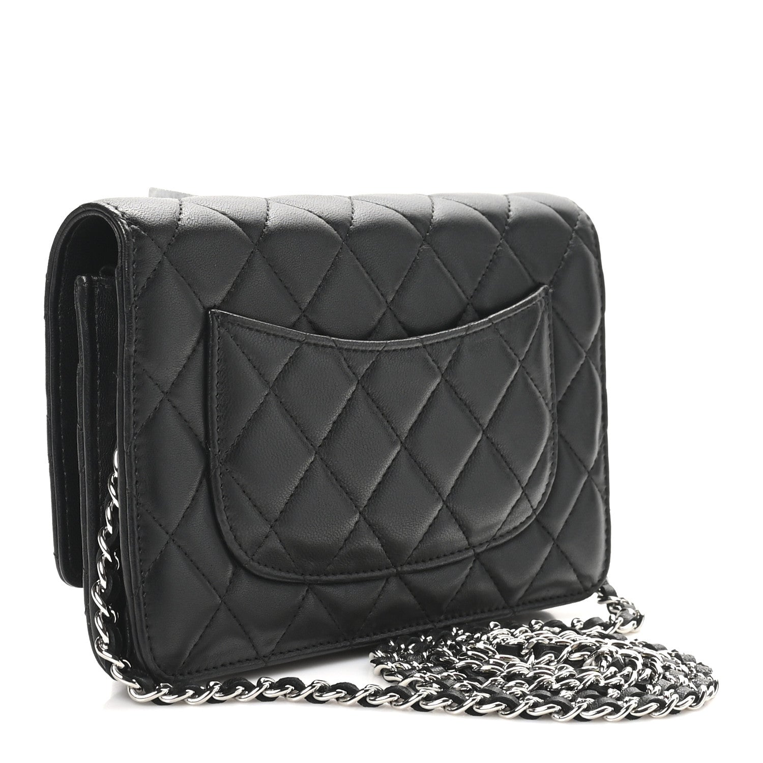 Chanel Lambskin Quilted Wallet On Chain WOC Black 3 of 11