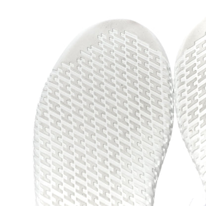 Hermes Knit Suede Goatskin Womens Crew Sneakers 36 White Gris 11 of 18