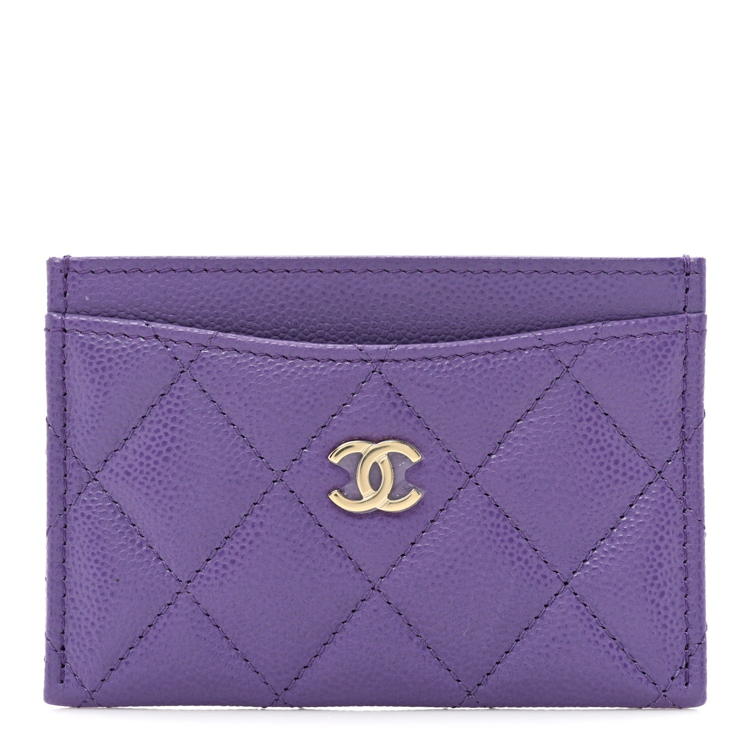 Chanel Caviar Quilted Card Holder Purple 1 of 11