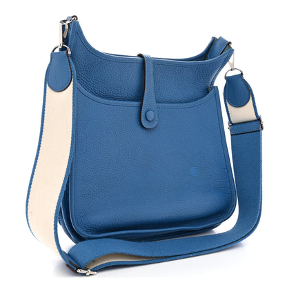 Hermes Taurillon Clemence Amazone Evelyne III PM Mykonos White 3 of 12