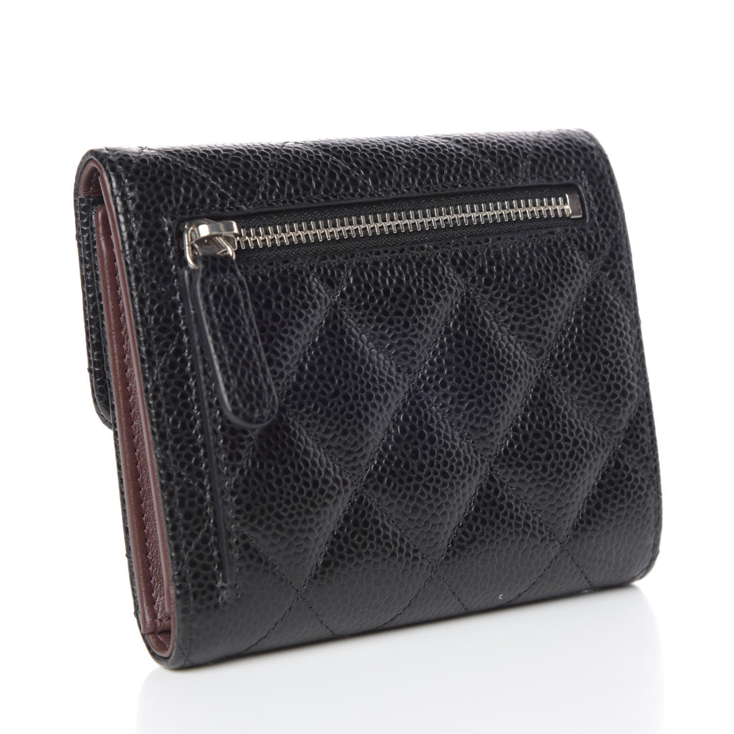 Chanel Caviar Quilted Compact Flap Wallet Black 3 of 9