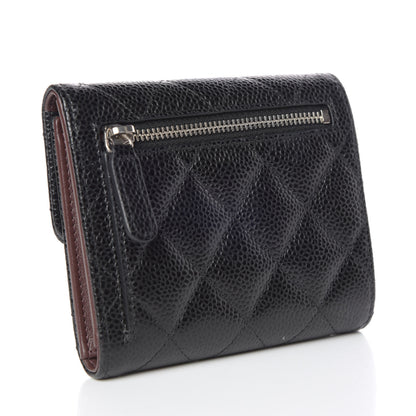 Chanel Caviar Quilted Compact Flap Wallet Black 3 of 9