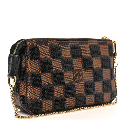 Louis Vuitton Damier Paillettes Mini Pochette Accessories Black 2 of 8
