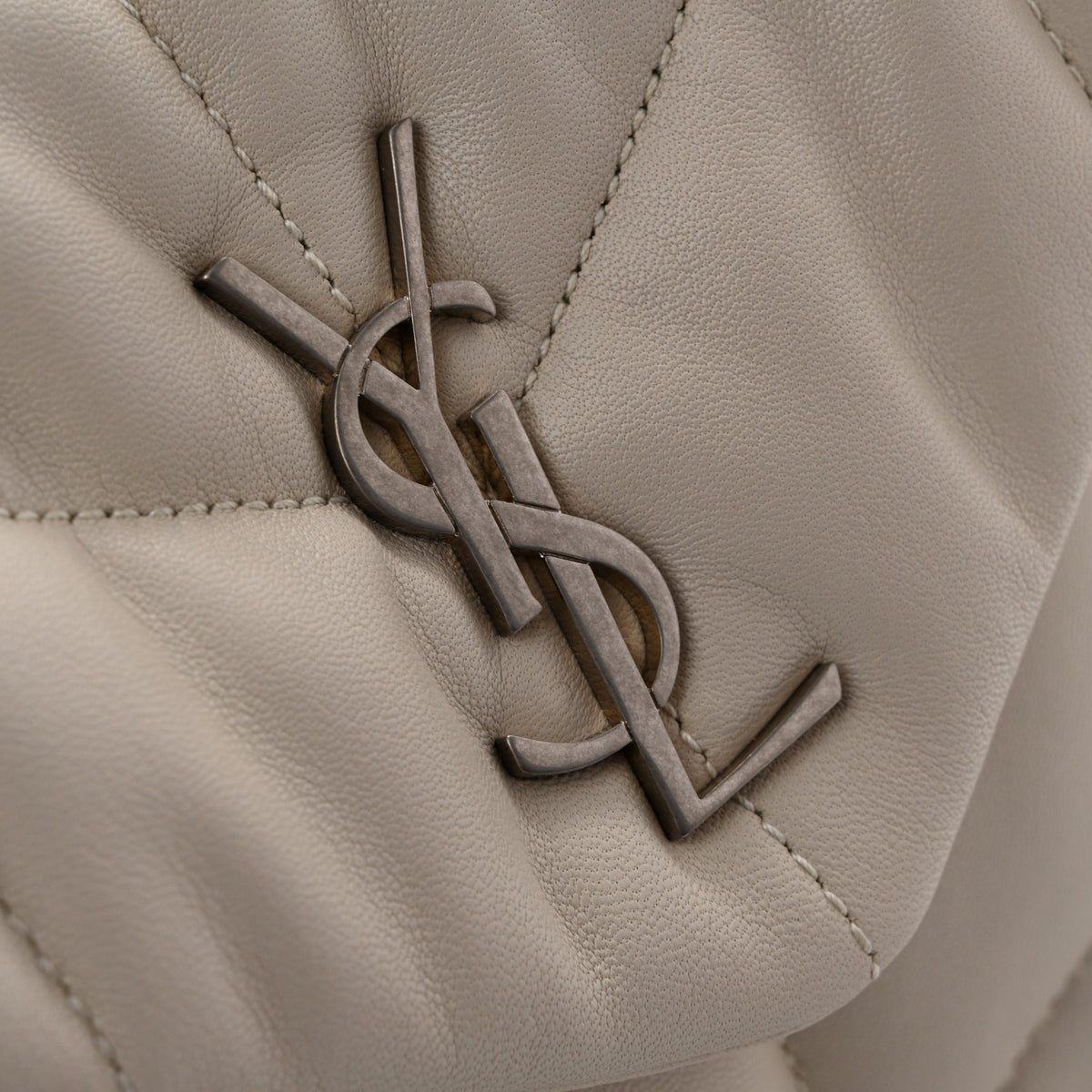 Saint Laurent Lambskin Quilted Toy Loulou Puffer Monogram Chain Satchel Crema Soft 21 of 21