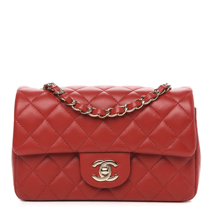 Chanel Lambskin Quilted Mini Rectangular Flap Red 1 of 9
