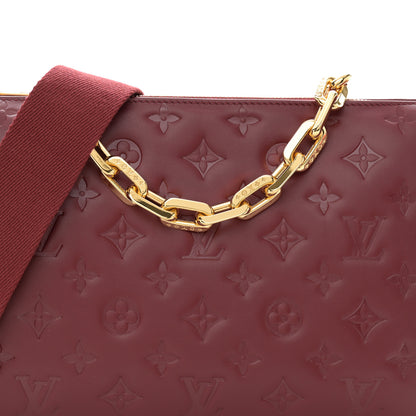 Louis Vuitton Lambskin Embossed Monogram Coussin PM Wine 8 of 10