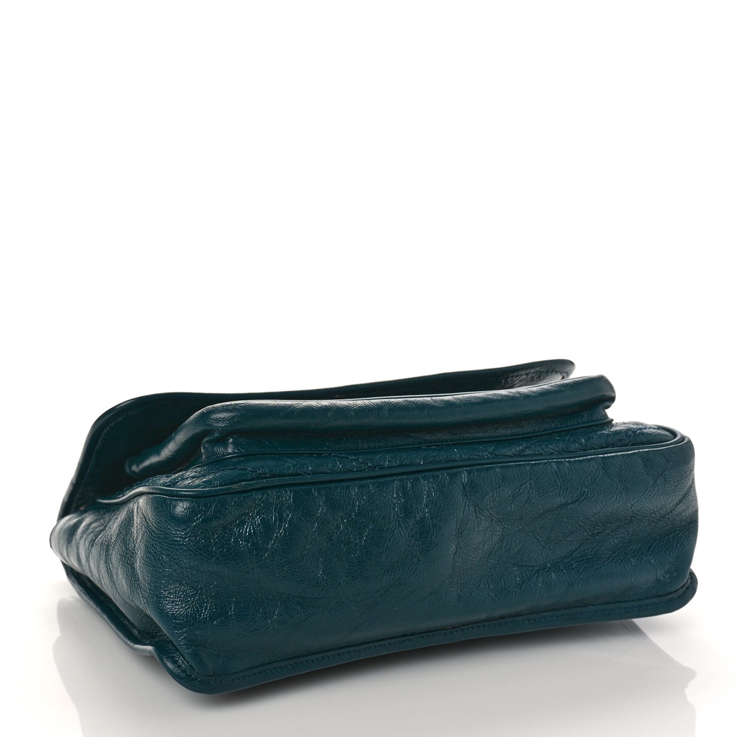 Crinkled Calfskin Matelasse Monogram Medium Niki Chain Satchel Peacock Green