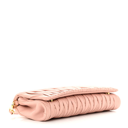 Miu Miu Nappa Matelasse Wallet On Chain Orchidea 4 of 13