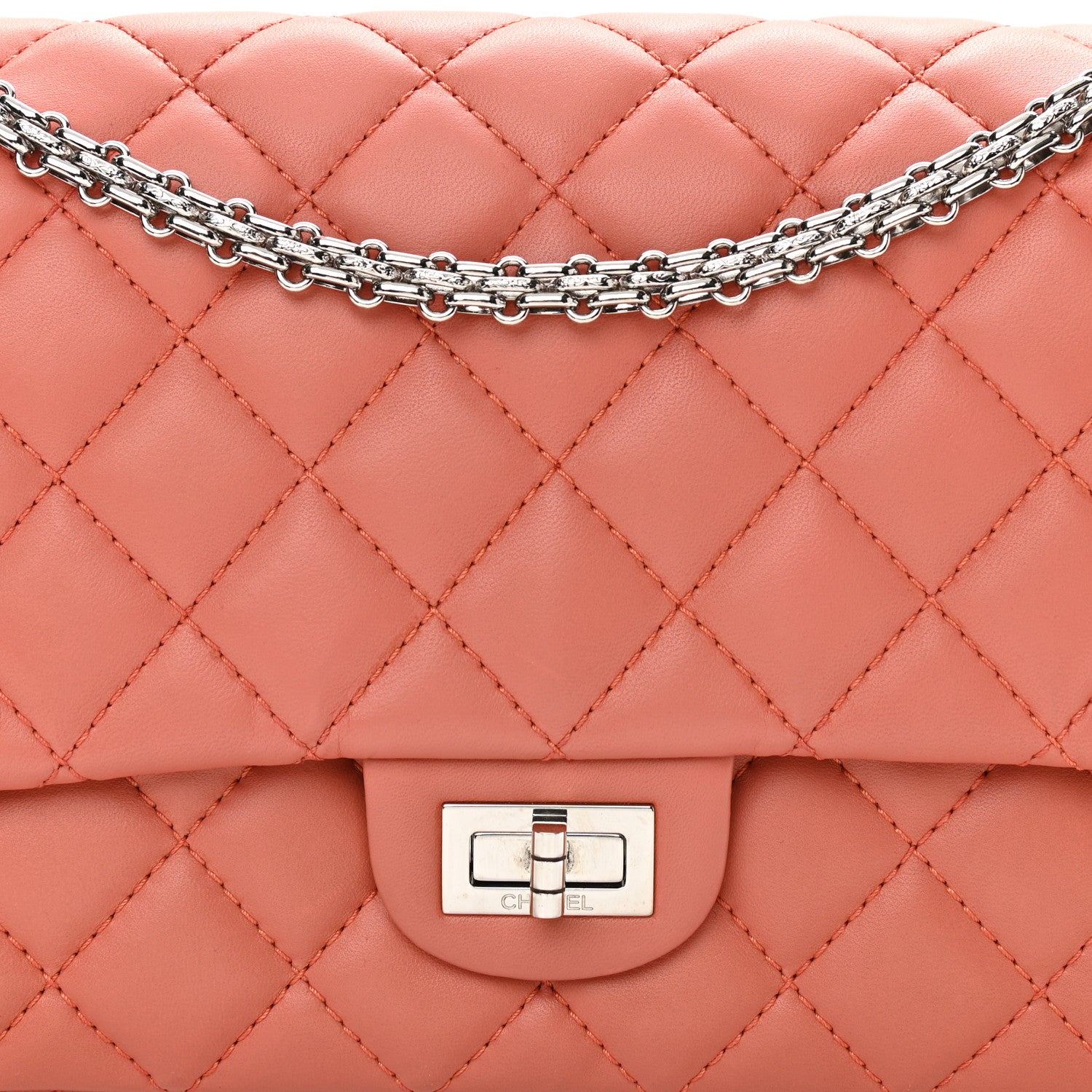 Chanel Lambskin Quilted 2.55 Reissue 226 Flap Orange 8 of 12
