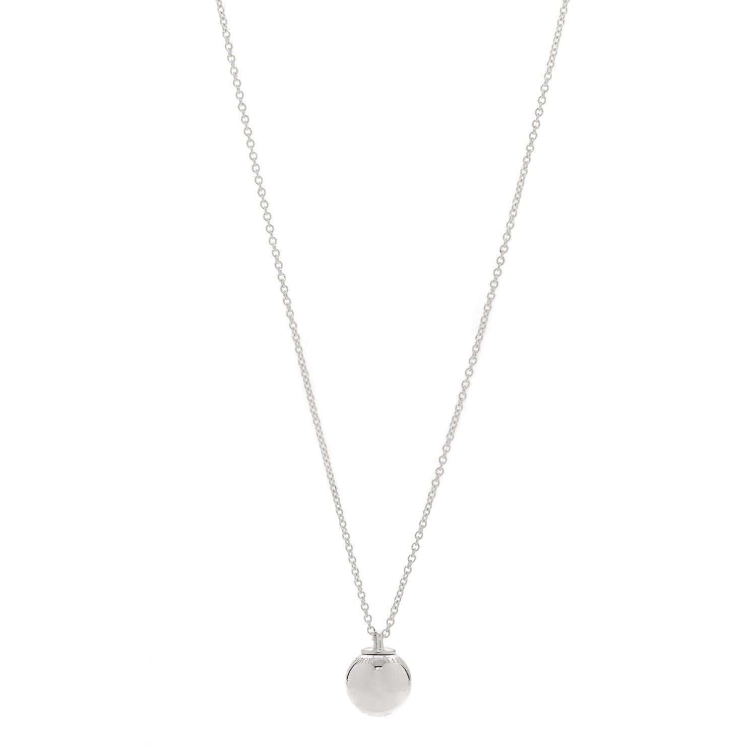 Tiffany Sterling Silver 12.75mm HardWear Ball Pendant Necklace 1 of 6