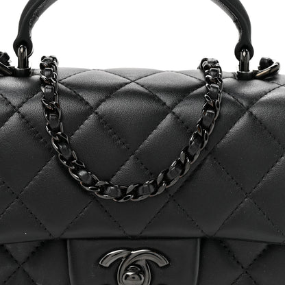 Chanel Lambskin Quilted Mini Top Handle Rectangular Flap So Black 8 of 11