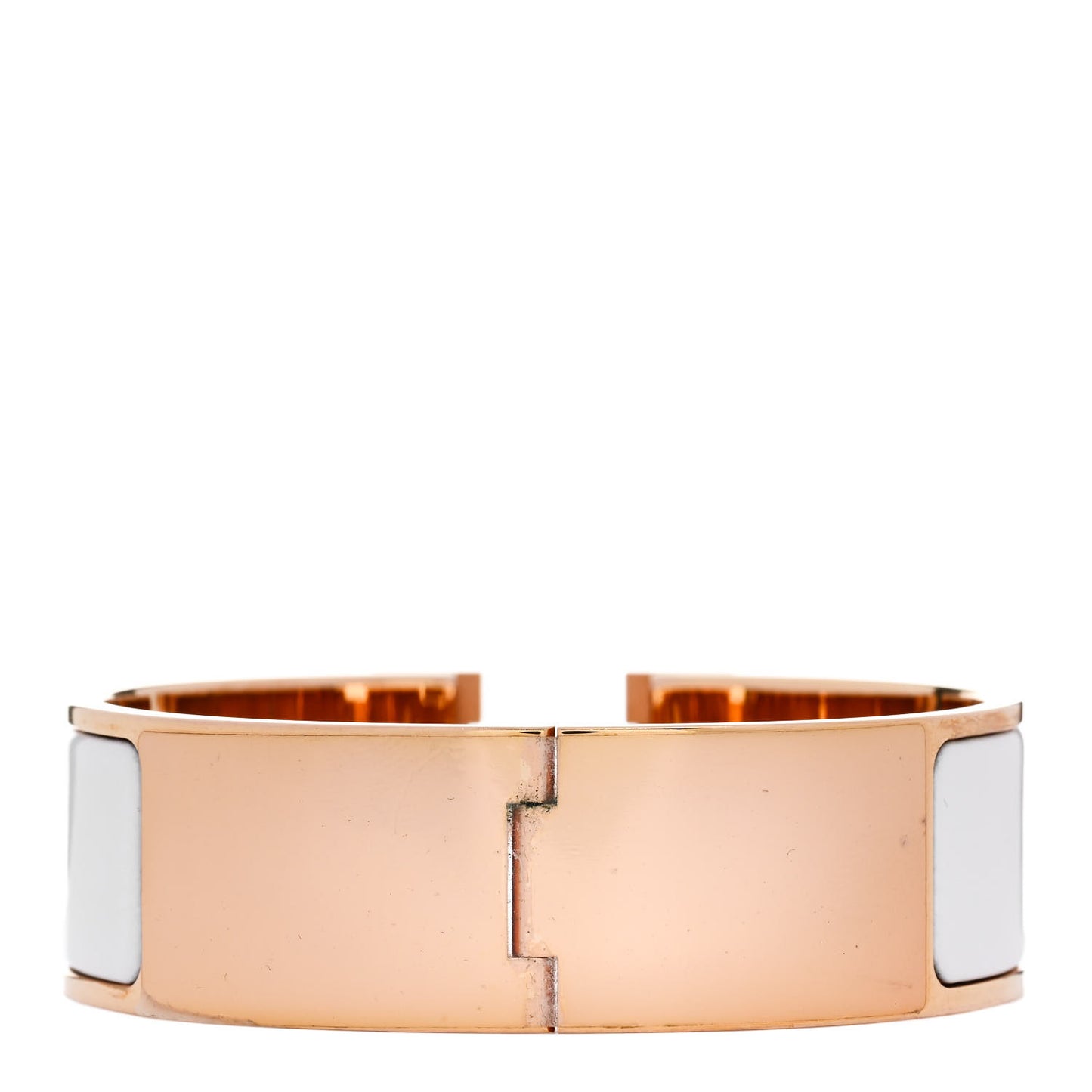 Enamel Wide Clic Clac H Bracelet GM White