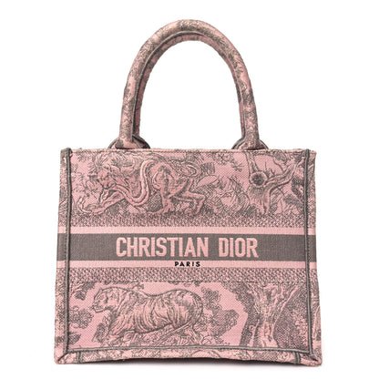 FASHIONPHILE Canvas Embroidered Small Dioriviera Toile De Jouy Book Tote Pink 1 of 10