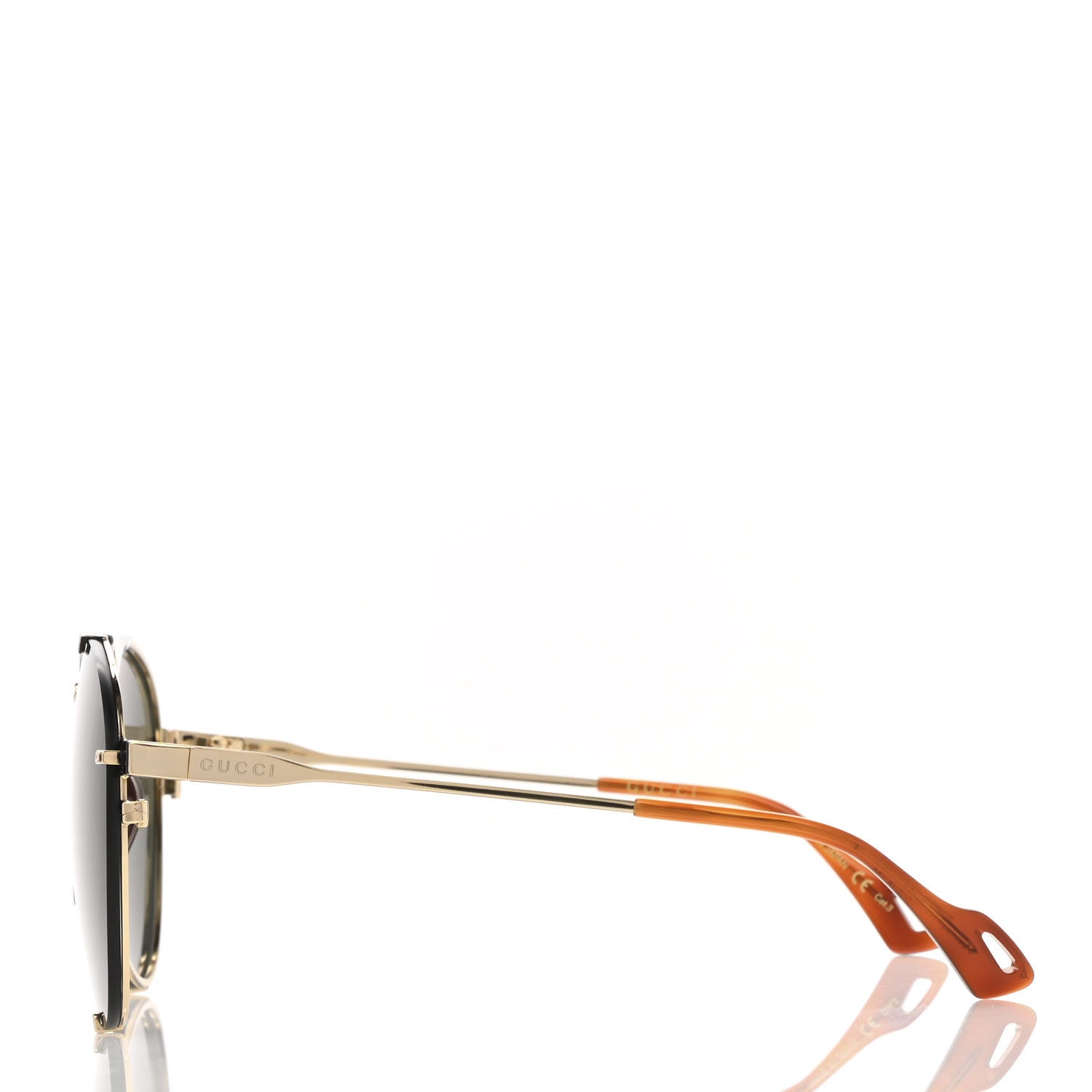 Gucci Metal Aviator Frame Sunglasses GG0740S Black 3 of 8