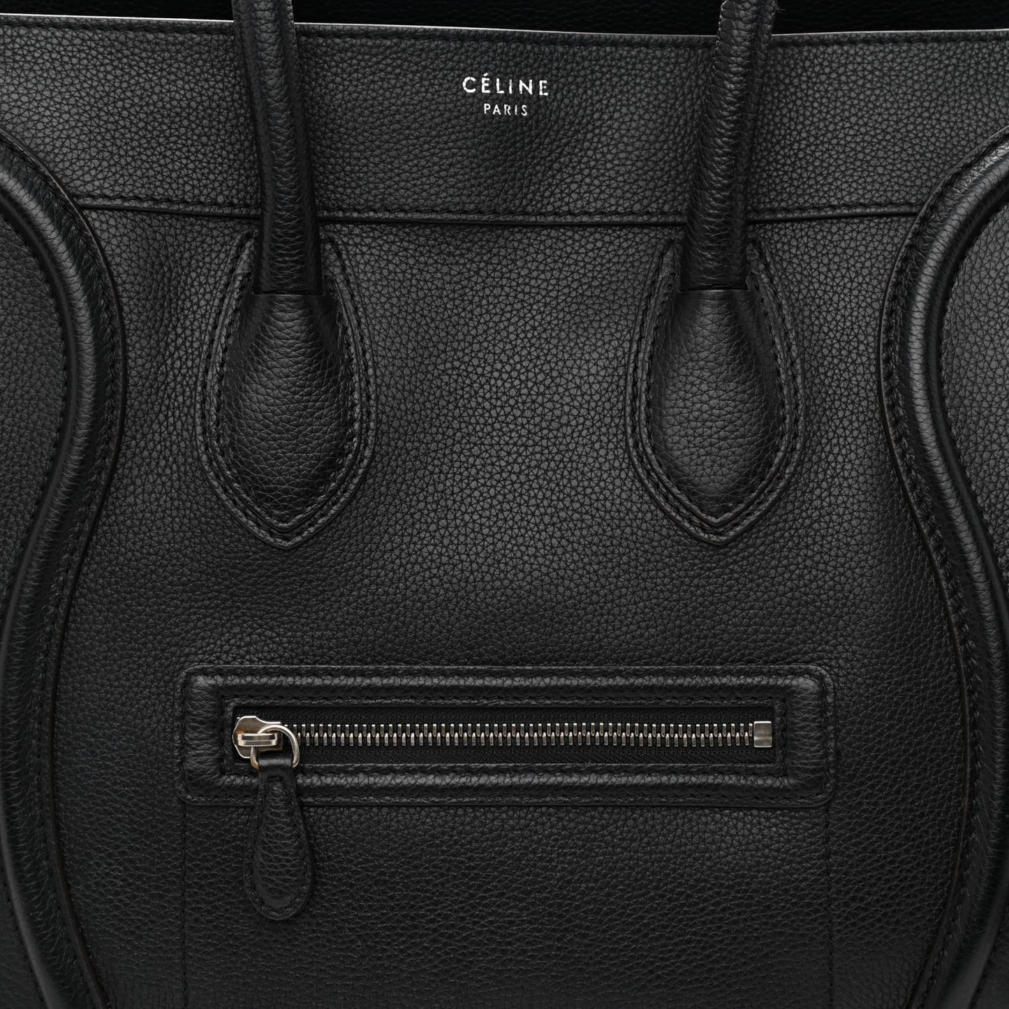 Drummed Calfskin Micro Luggage Black
