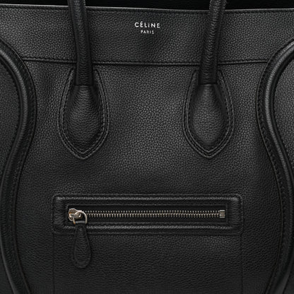 Celine Drummed Calfskin Micro Luggage Black 8 of 10