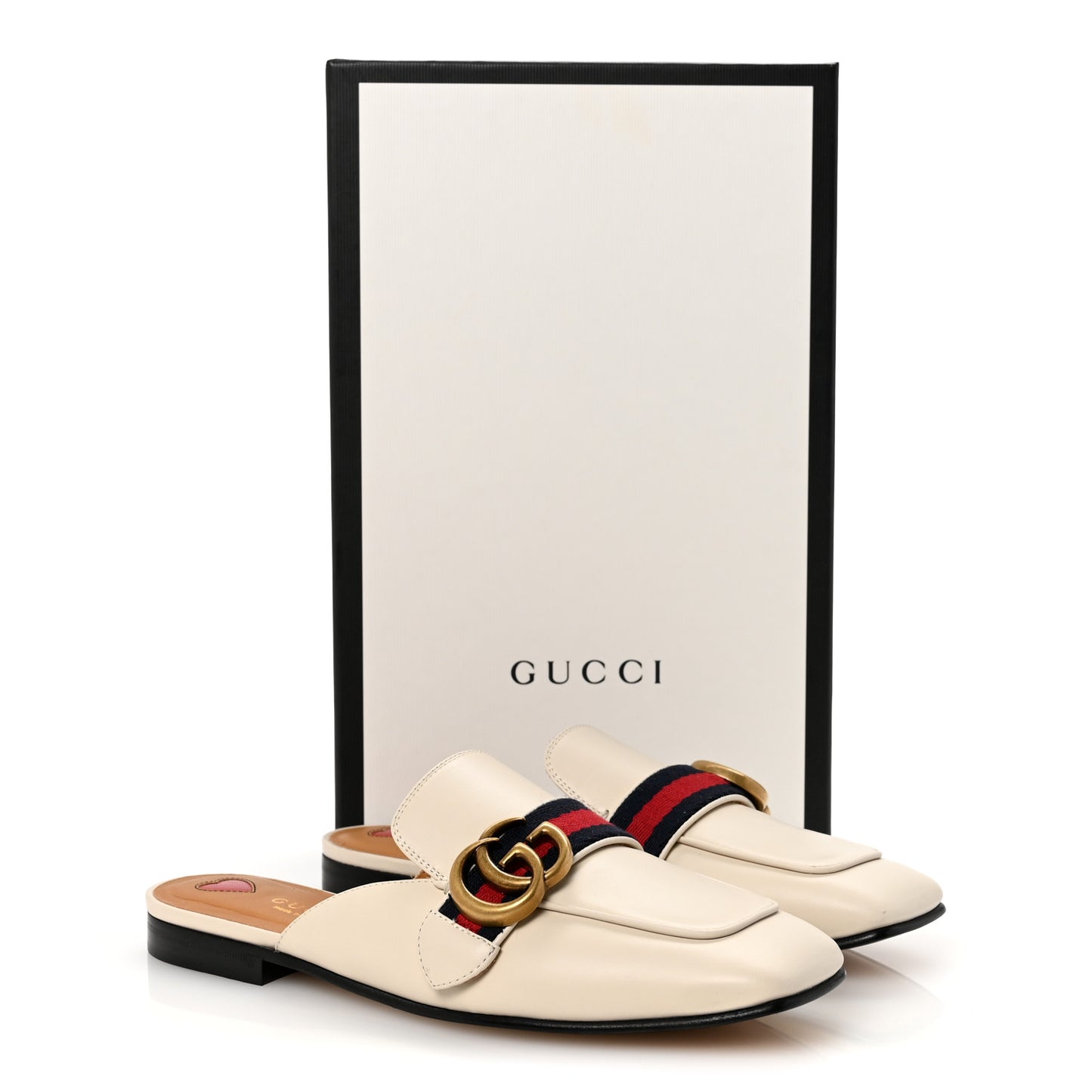 Calfskin Web Womens Peyton GG Slippers 36.5 Mystic White