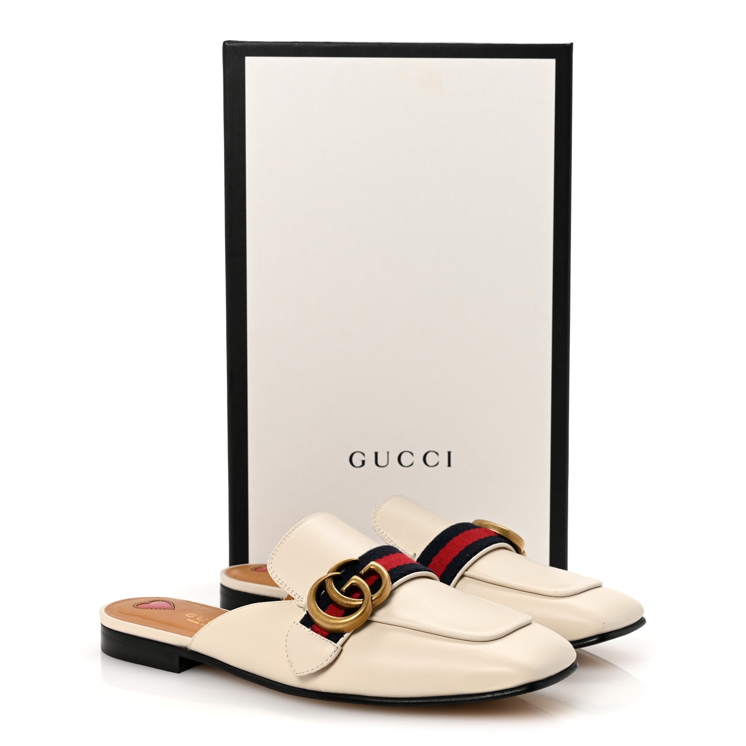Gucci Calfskin Web Womens Peyton GG Slippers 36.5 Mystic White 10 of 10